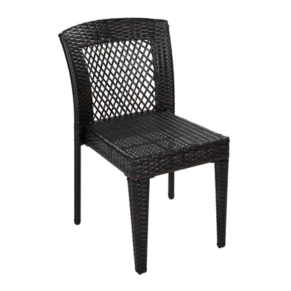Outdoor Dining Chairs Set of 4, Stackable Chairs with UV-Resistant PE Rattan and Steel Frame, for Patio, Garden, Balcony, Supports 400lbs image 9