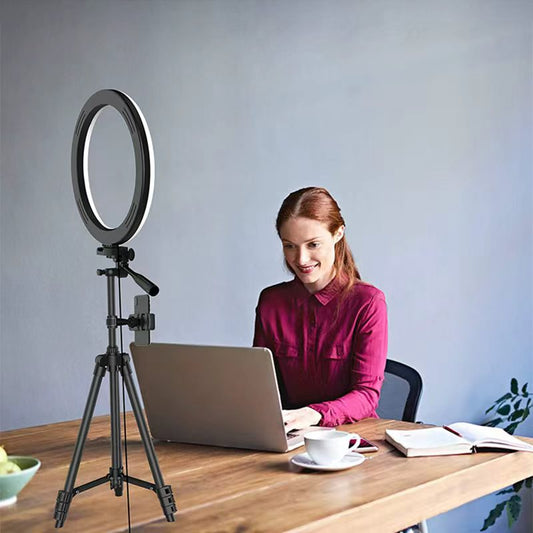 10" Portable  triple LED Ring Light with 3 Color Modes