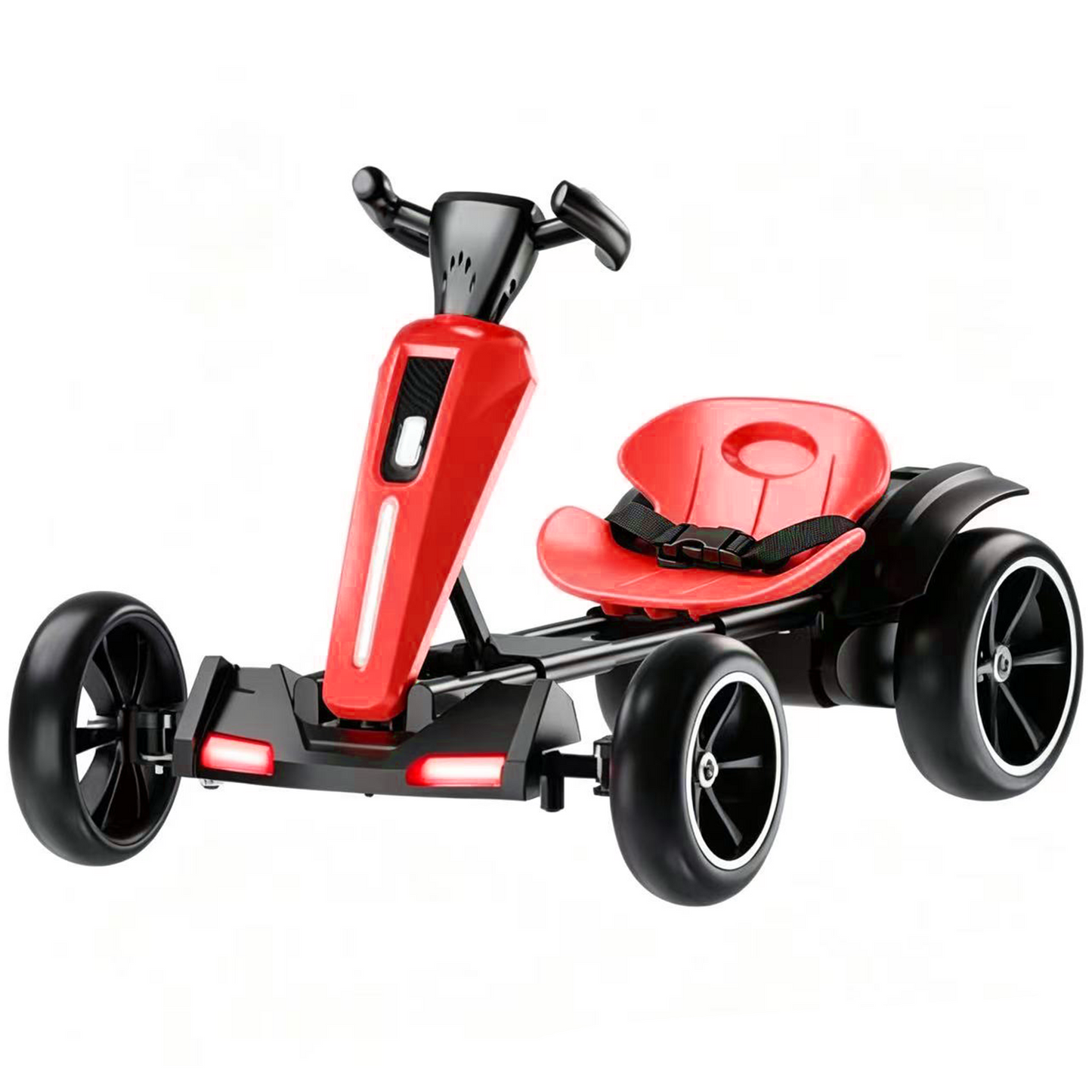 12V electric Kids Pedal Go Kart, Folder Go Kart, Outdoor Ride on Toy with Adjustable Seat, 4 Non-Slip EVA Wheels for Boys and Girls Aged 3-6 Years Old, Red image 1