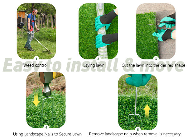 Realistic Deluxe Artificial Grass Synthetic Thick Lawn Turf Carpet (7 FT x15 FT (105 Square FT)) image 9