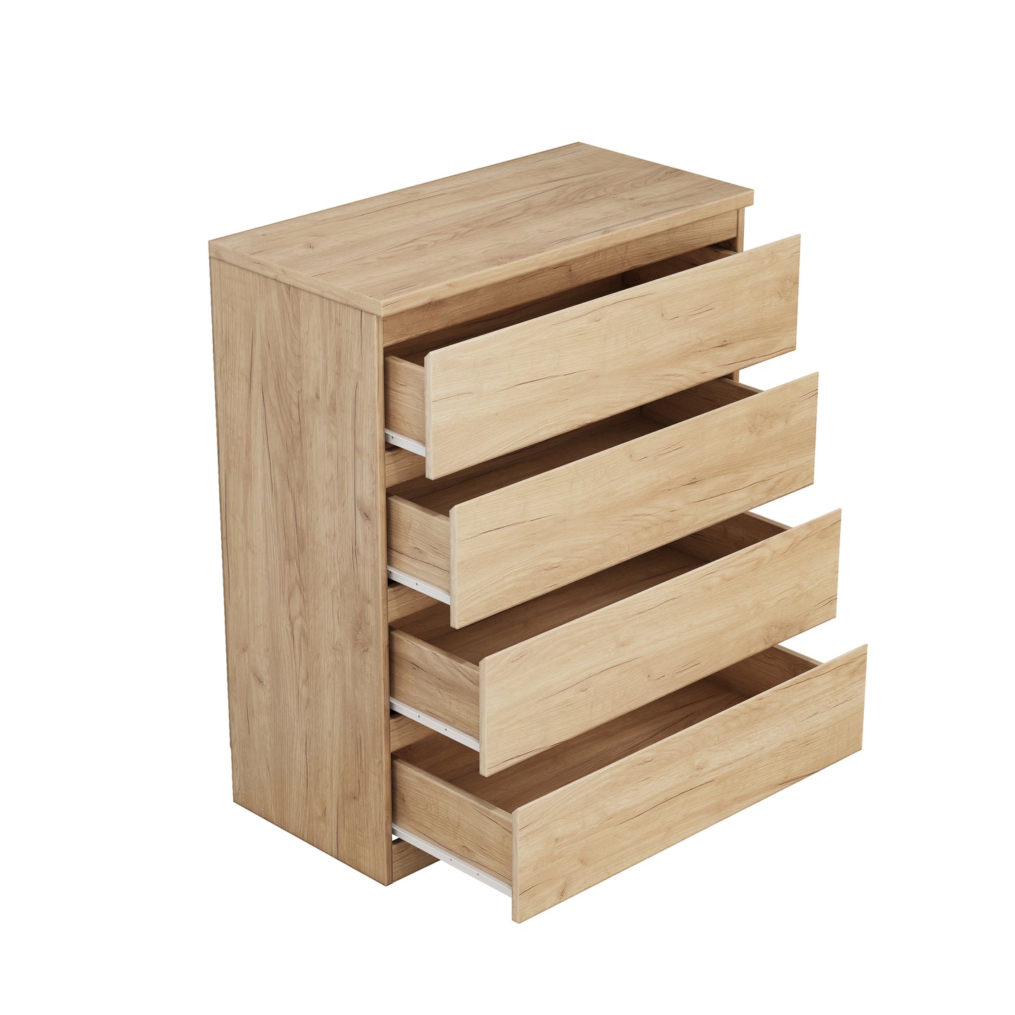 4 Drawer Dresser,Modern Storage Chest of Drawers,31.5In Natural Dresser for Closet with Handle-Free Design, Closet Chests Organizer for Bedroom, Living Room,Natural image 10