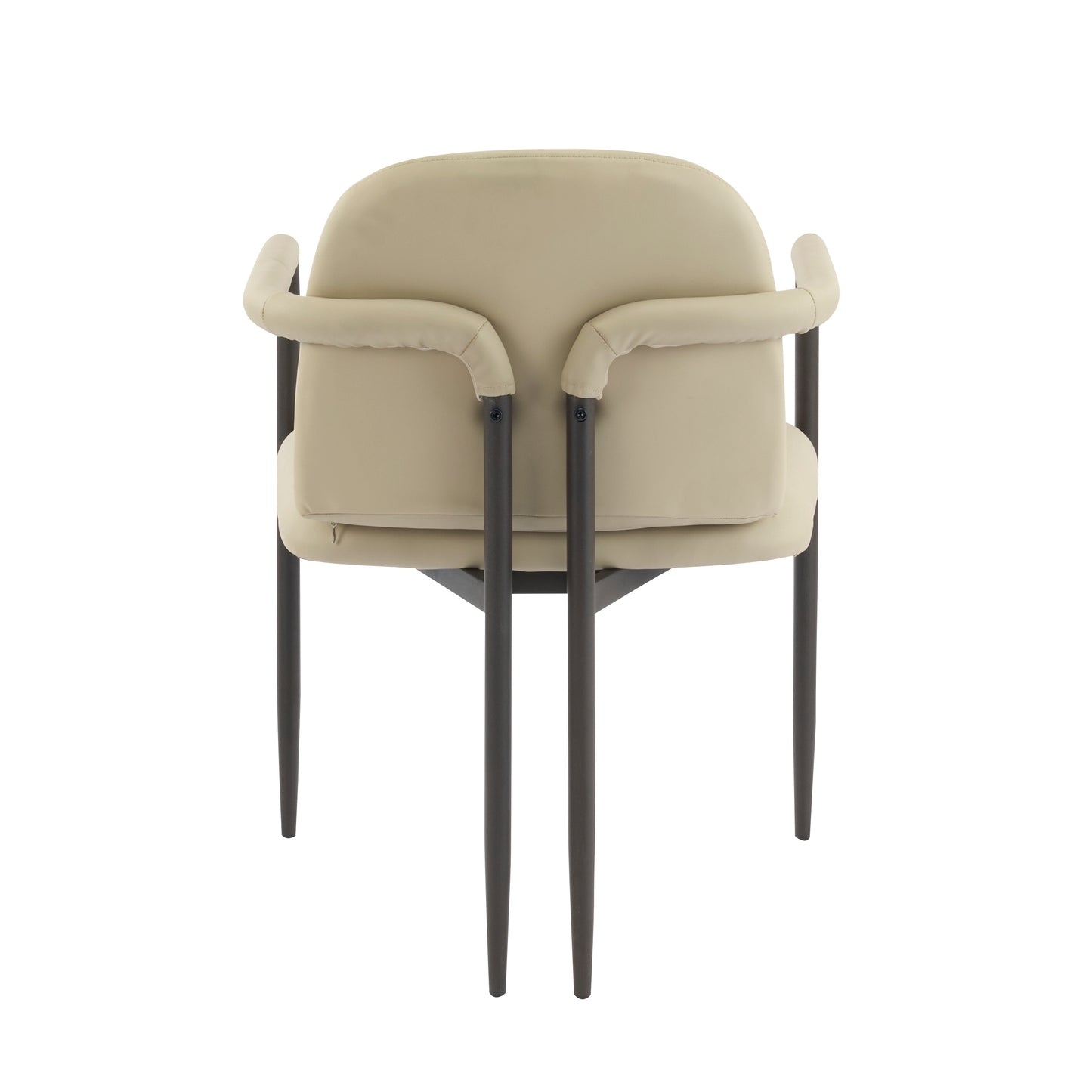 Dinning Chair with iron frame-Set of 2-Espresso+Khaki image 10