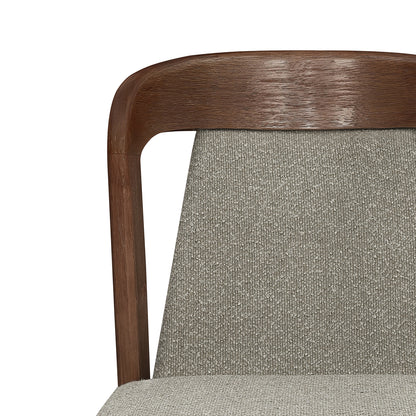 Upholstered Backrest Armless Dining Chairs (Walnut+Light Brown) image 9