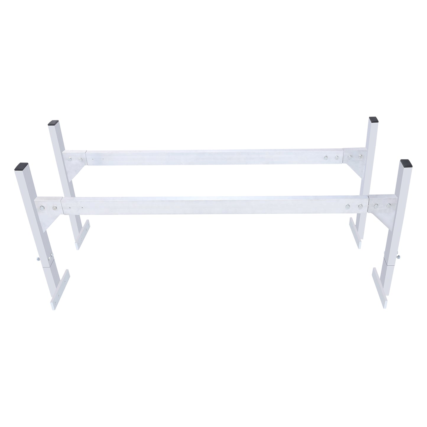 Van Roof Ladder Rack, 2 Bars Aluminum Alloy Roof Ladder Racks, 400 LBS Capacity Rain-Gutter Van Roof Rack, Adjustable Length 51.2" to 81.1", Van Ladder Rack for Van, Cargo, Trailer image 1