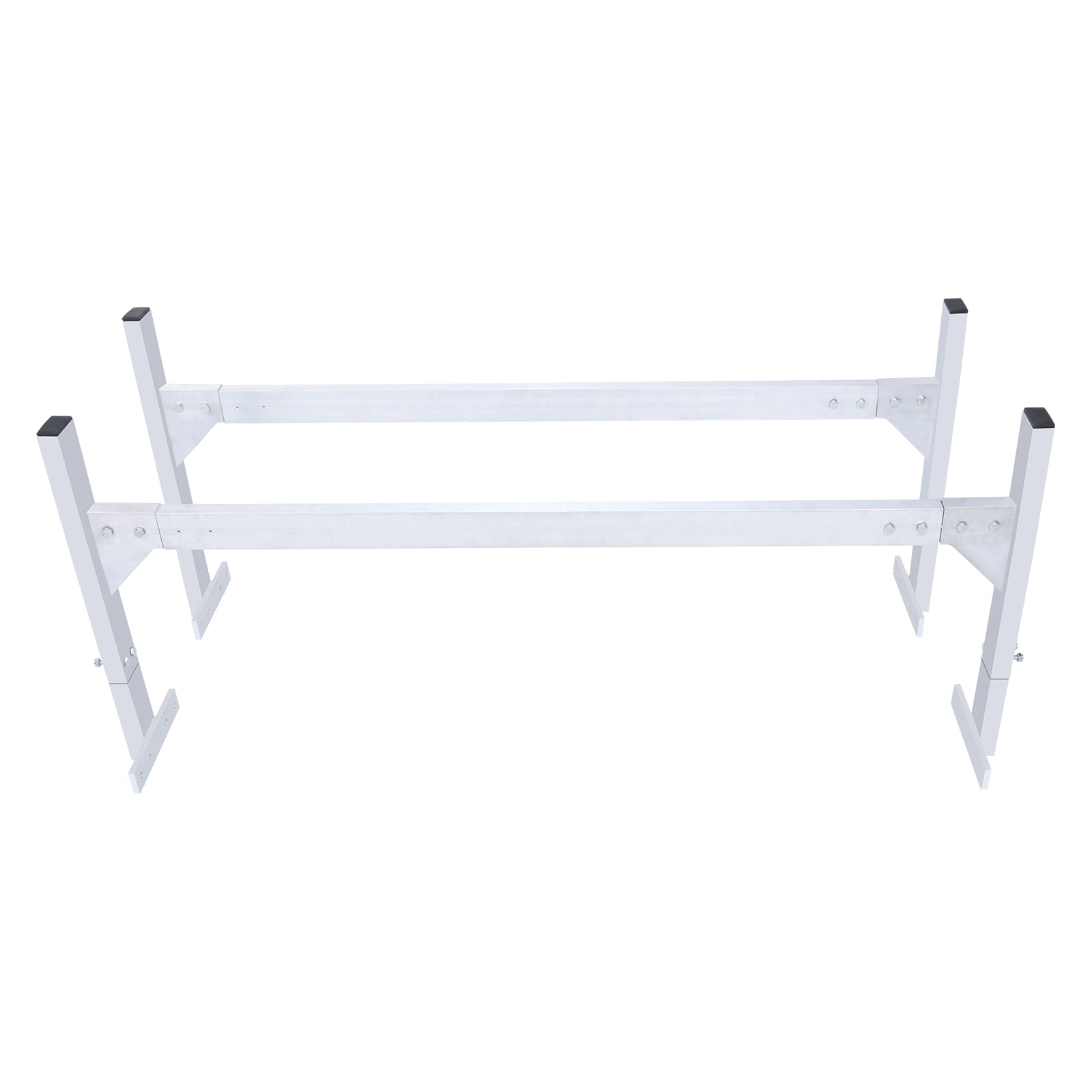 Van Roof Ladder Rack, 2 Bars Aluminum Alloy Roof Ladder Racks, 400 LBS Capacity Rain-Gutter Van Roof Rack, Adjustable Length 51.2" to 81.1", Van Ladder Rack for Van, Cargo, Trailer image 1