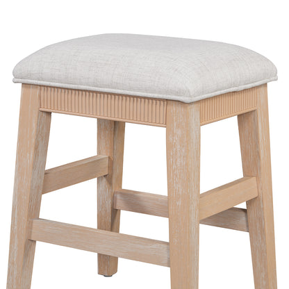 TREXM 4-Piece Dining Table Set for 3, Retro Kitchen Table and Chairs Set with 3 Storage Drawers, Ideal for Small Spaces (Natural) image 4