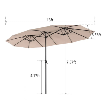 13 ft. Market No Weights Patio Umbrella 2-Side image 3