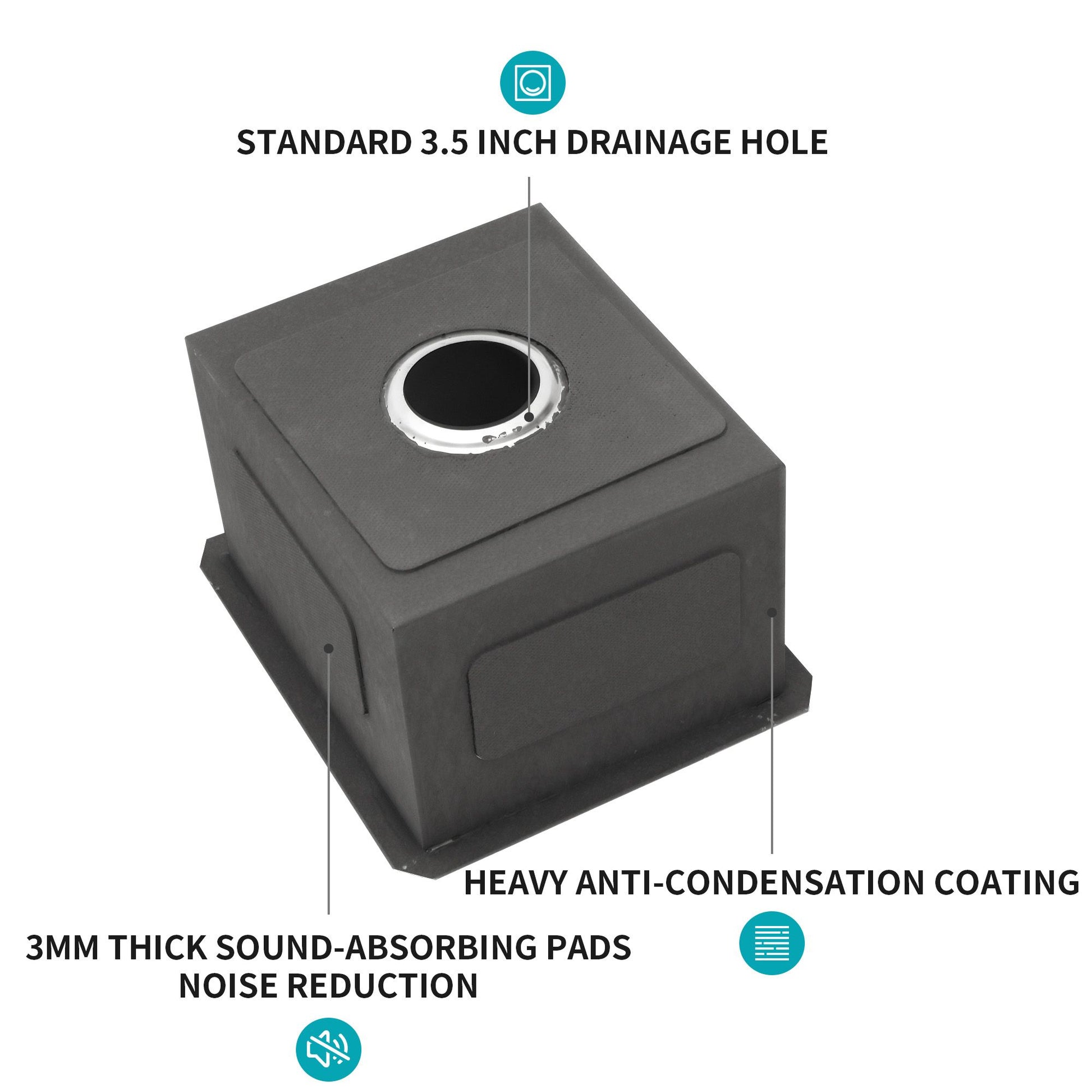13 Inch Undermount Sink - 13" x 15" x 9" Undermount Stainless Steel Kitchen Sink 16 Gauge 9 Inch Deep Single Bowl Kitche image 6