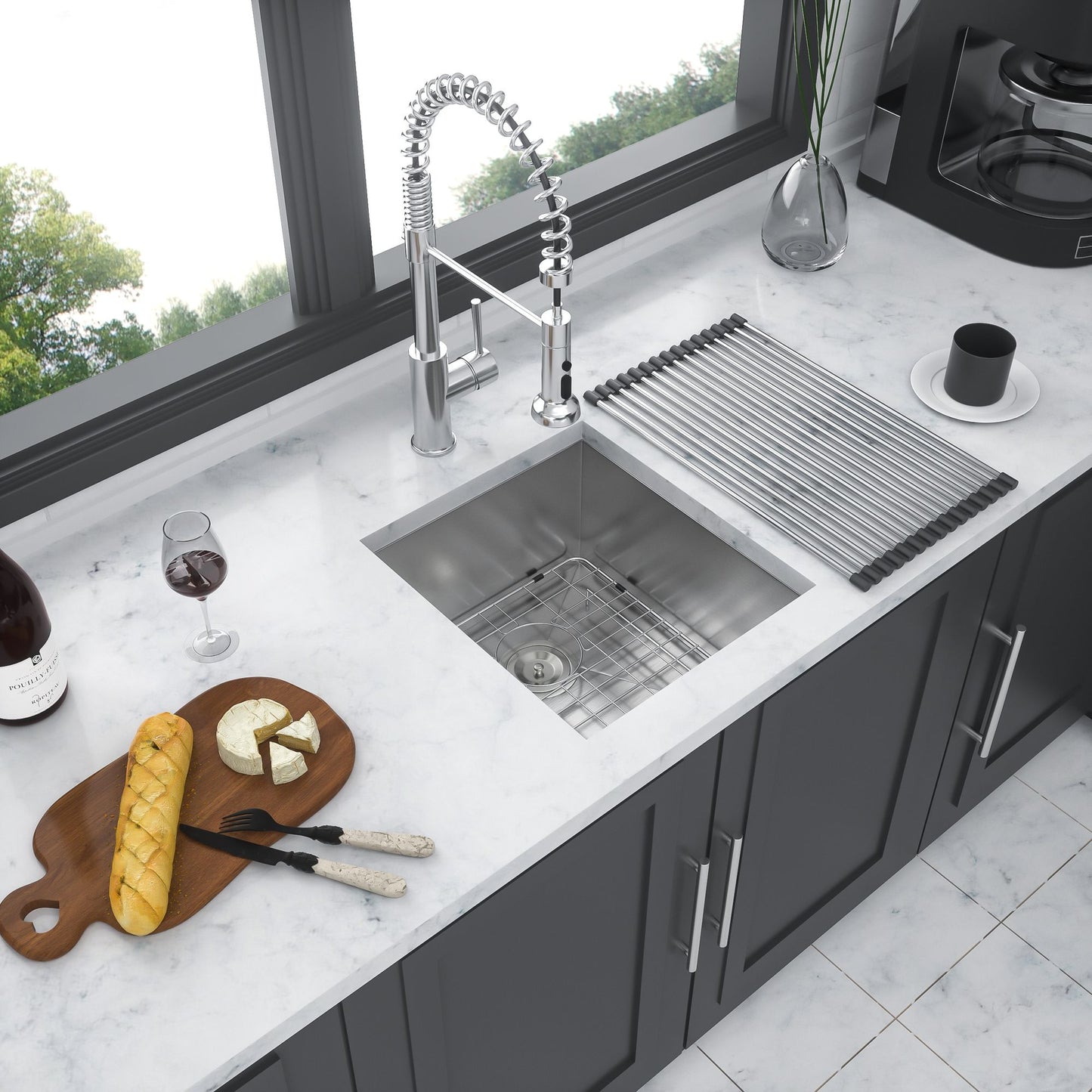 13 Inch Undermount Sink - 13" x 15" x 9" Undermount Stainless Steel Kitchen Sink 16 Gauge 9 Inch Deep Single Bowl Kitche image 3