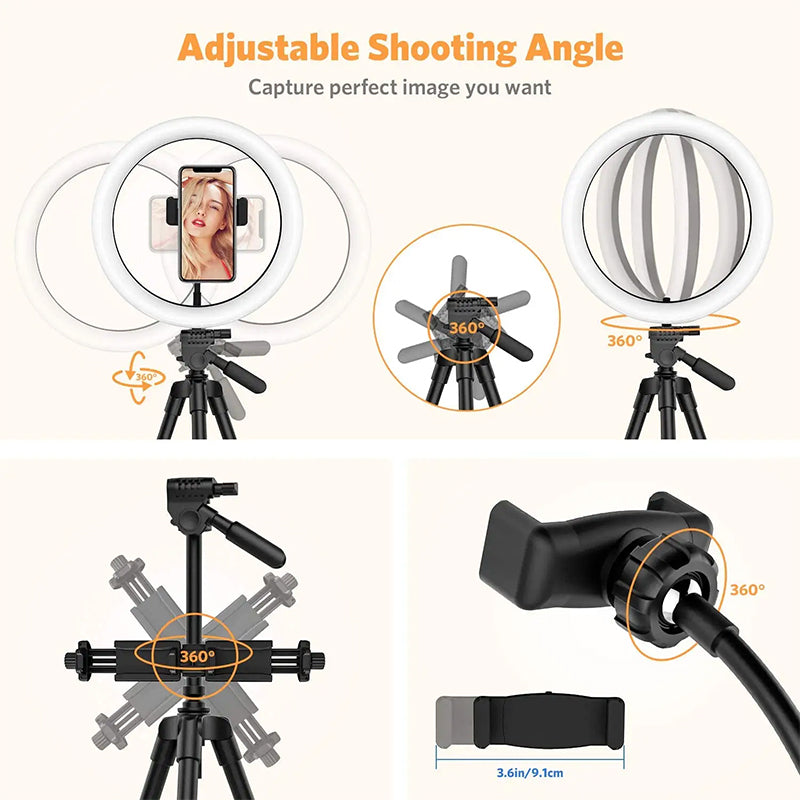 Portable ring light with adjustable brightness control