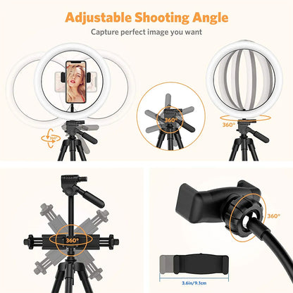 Portable ring light with adjustable brightness control