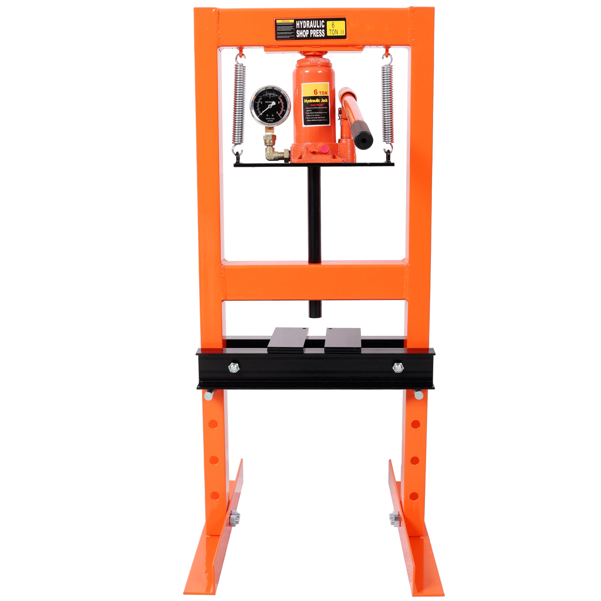 6Ton Bottle Jack Shop Press with Gauge, Bend, Straighten, or Press Parts, Install Bearings, U-Joints, Bushings, Ball Joints, and Pulleys,Orange image 4