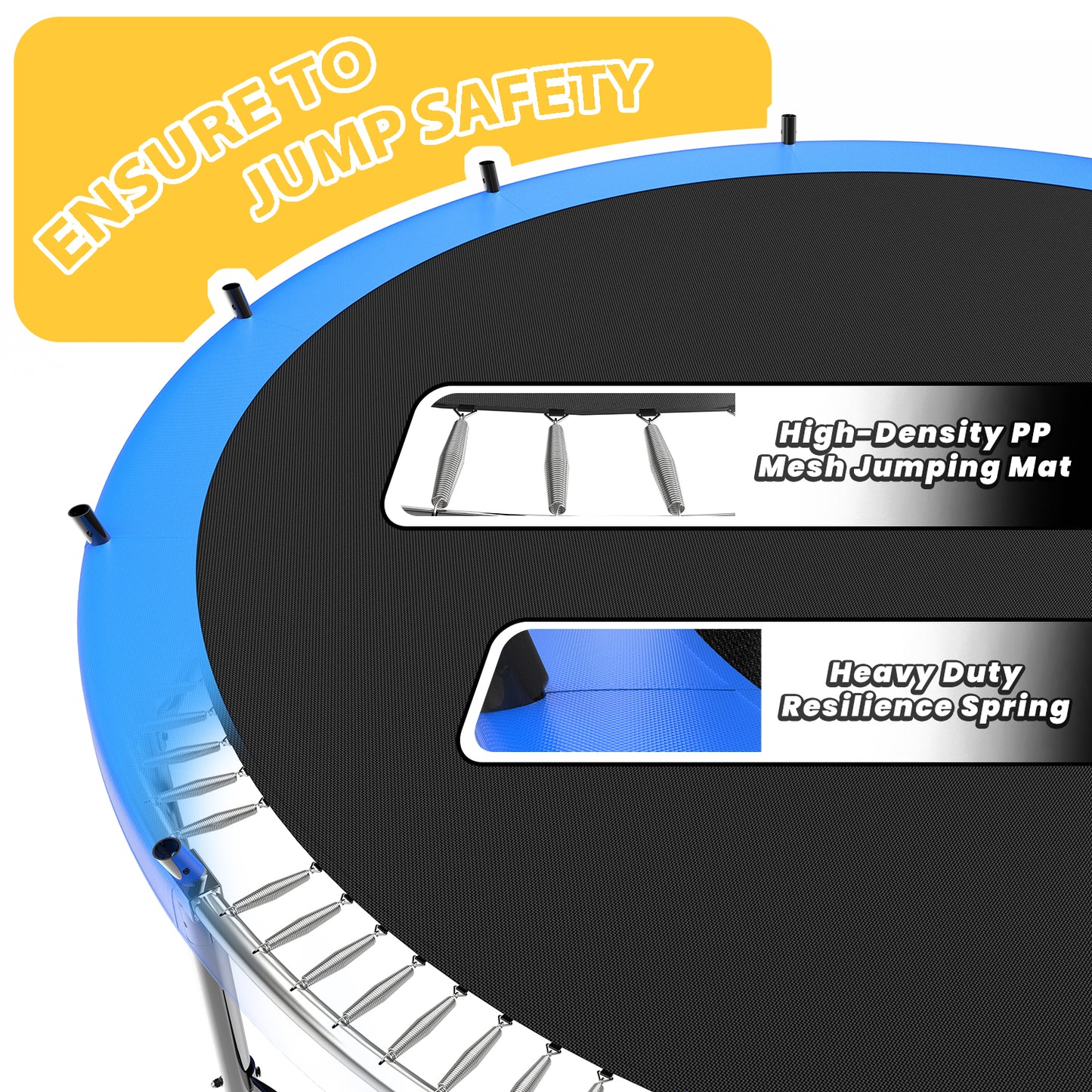 16FT Outdoor Trampoline for Kids and Adults, Pumpkin Trampolines with Curved Poles,Heavy Duty Trampoline Anti-Rust Coating ASTM Approval image 5