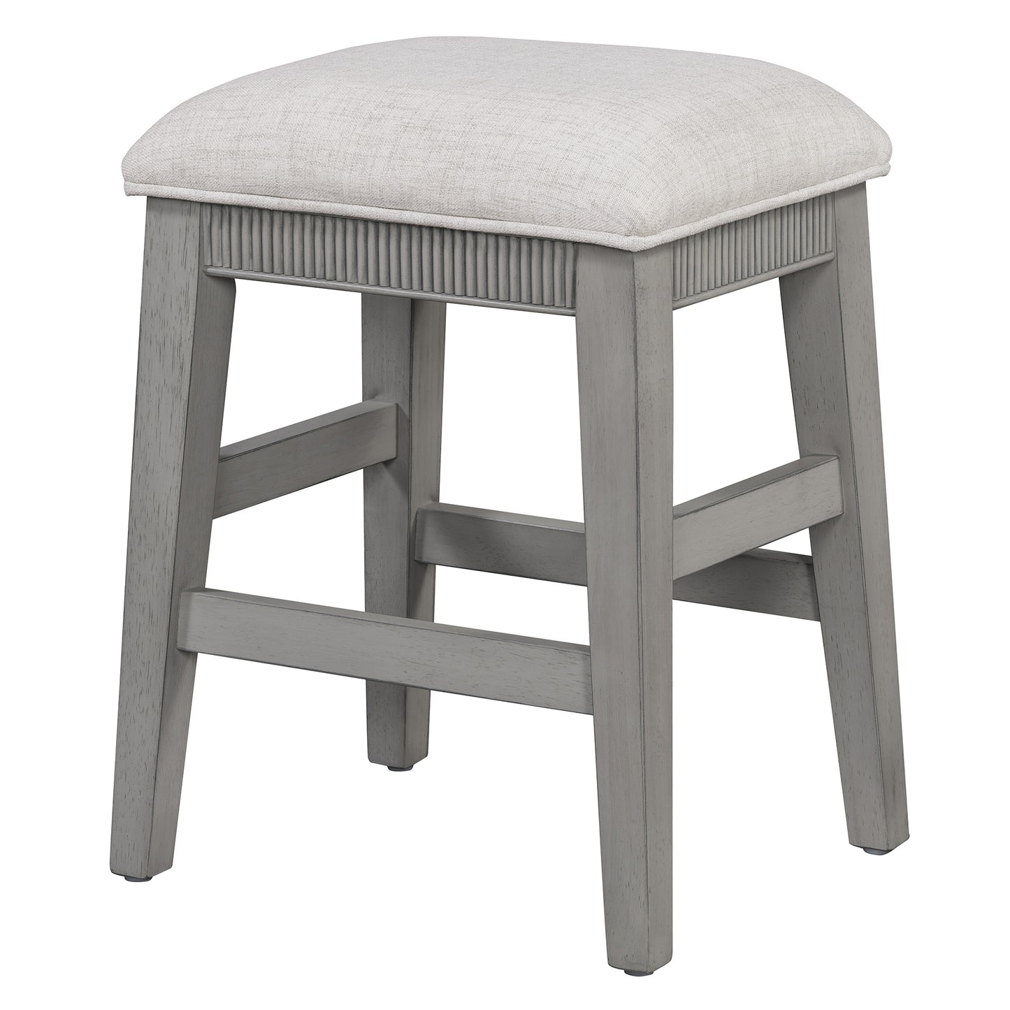 TREXM 4-Piece Dining Table Set for 3, Retro Kitchen Table and Chairs Set with 3 Storage Drawers, Ideal for Small Spaces (Light Grey) image 3