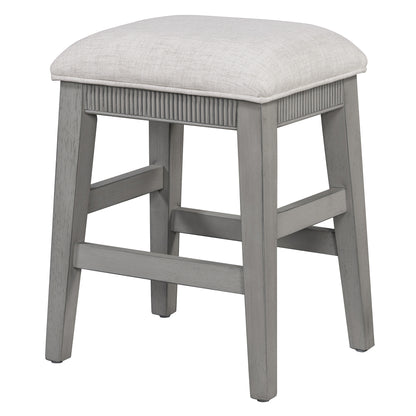 TREXM 4-Piece Dining Table Set for 3, Retro Kitchen Table and Chairs Set with 3 Storage Drawers, Ideal for Small Spaces (Light Grey) image 3