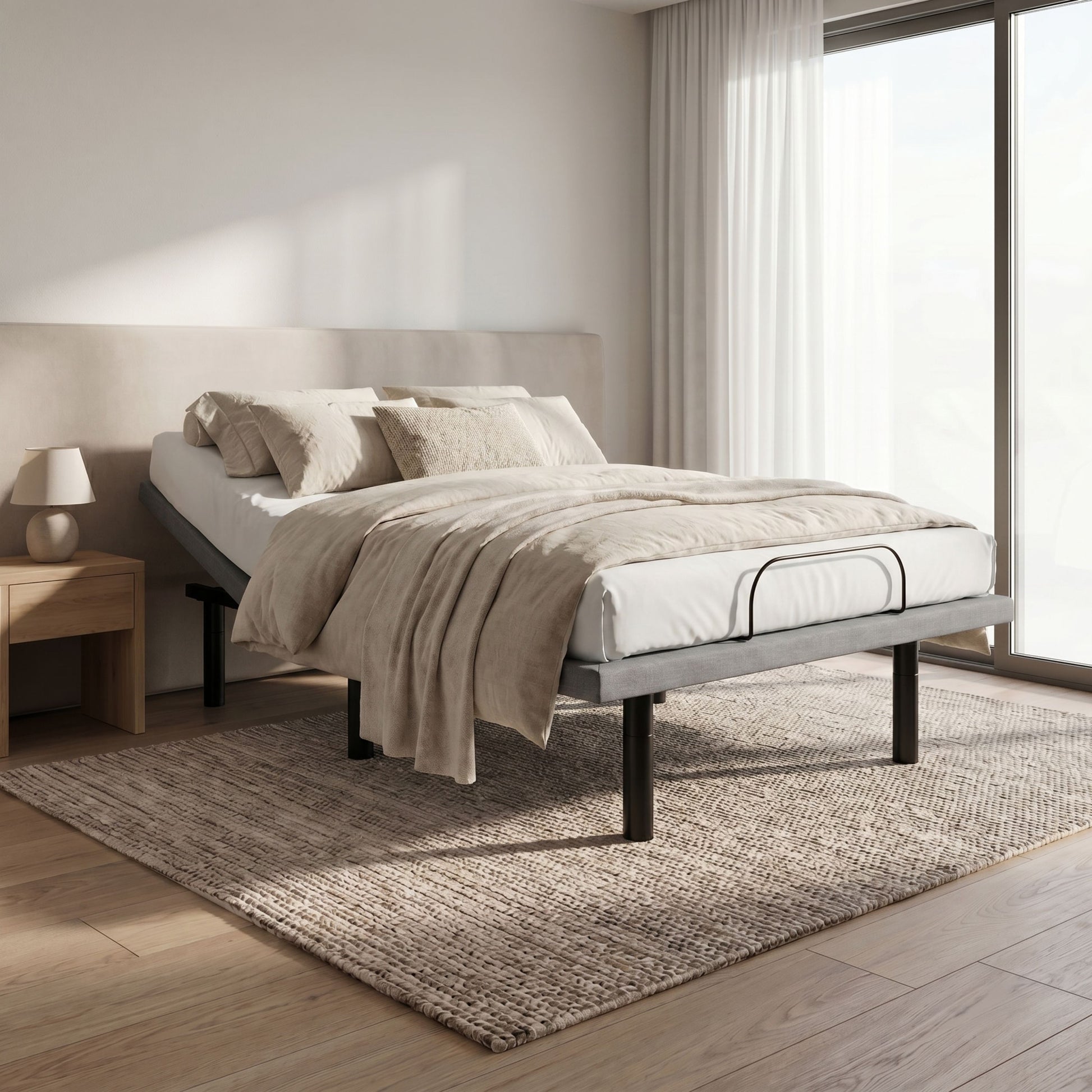 OS4 Black and Grey Queen Adjustable Bed Base With Head and Foot Position Adjustments image 4