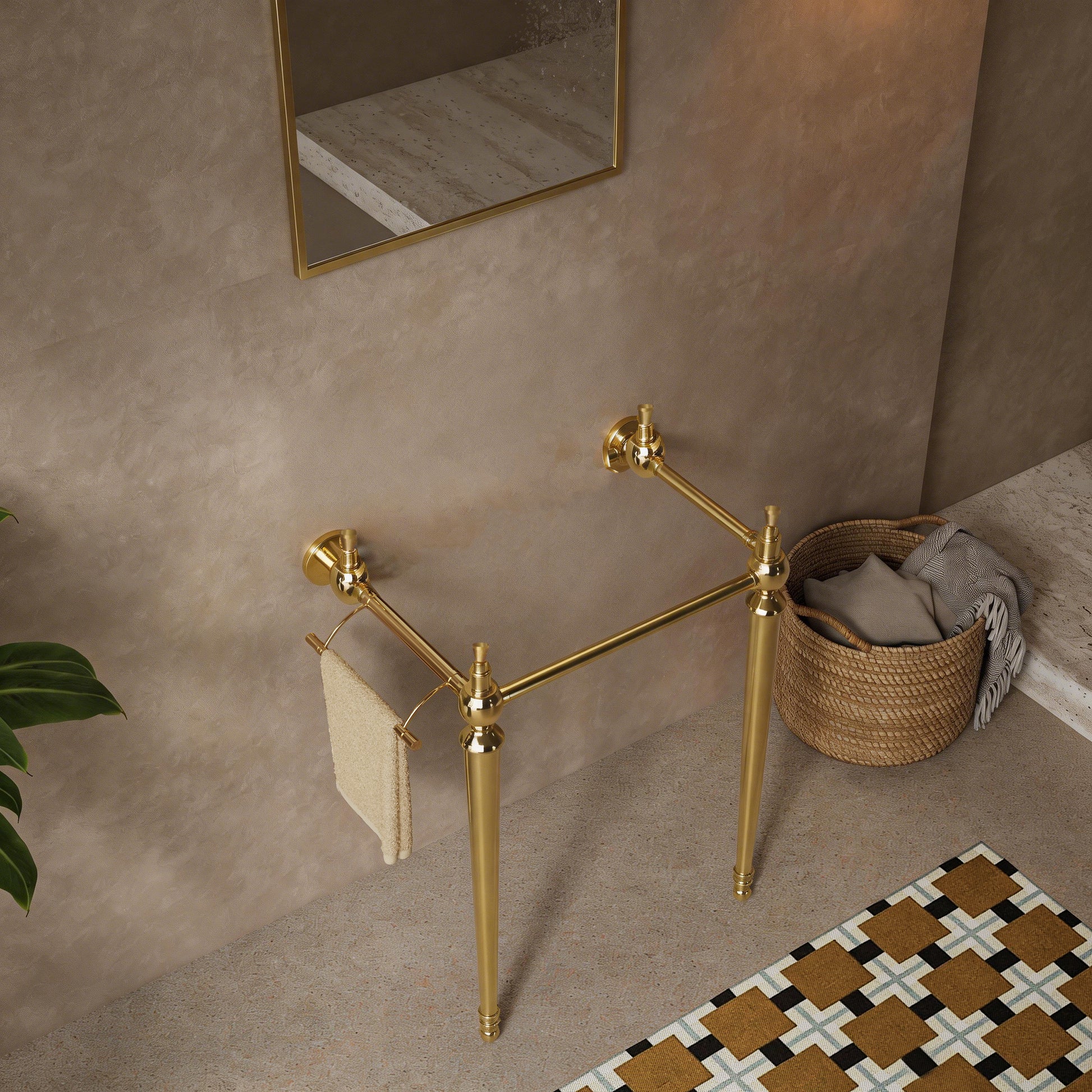 VICI 23" Freestanding Bathroom Vanity Leg Olny, NO basin, Golden Color image 3