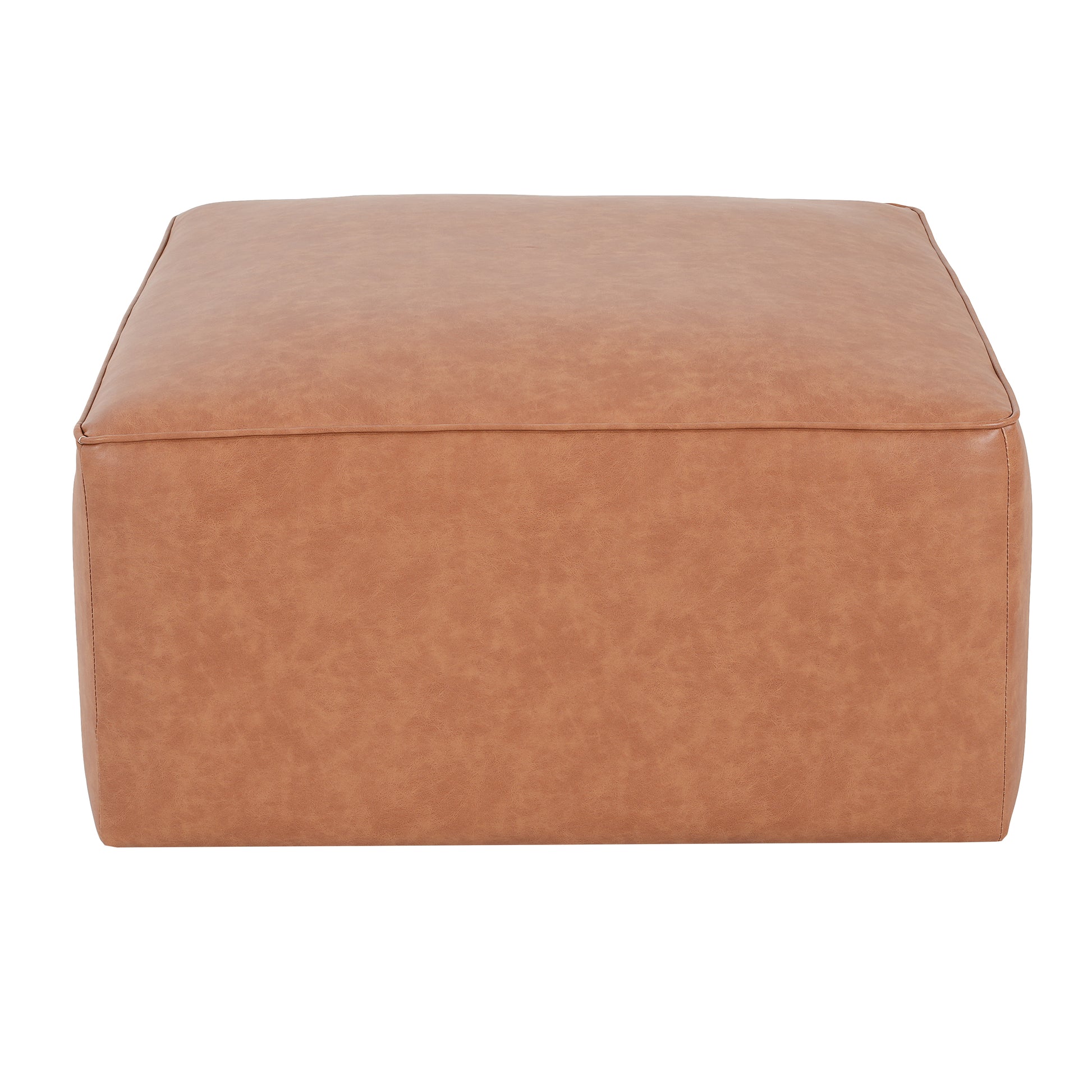 Upholstered Square PU Leather Ottoman,Tan Brown (old sku N757P180768T) image 4
