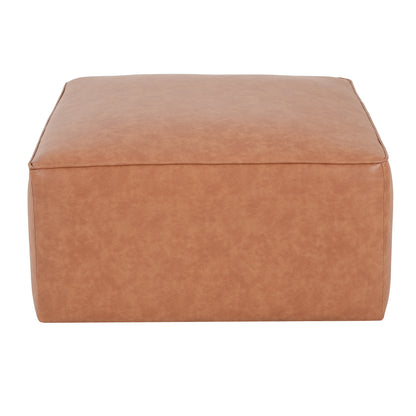 Upholstered Square PU Leather Ottoman,Tan Brown (old sku N757P180768T) image 4