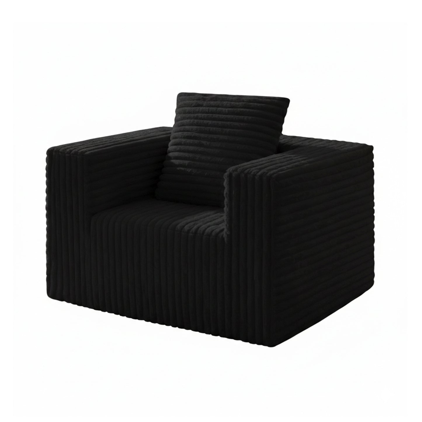 Small Boneless Sofa Chair, No Assembly Couch in a Box Memory Foam Mini Cloud Reading Chair with Throw Pillow for Living Room Bedroom Playroom image 2