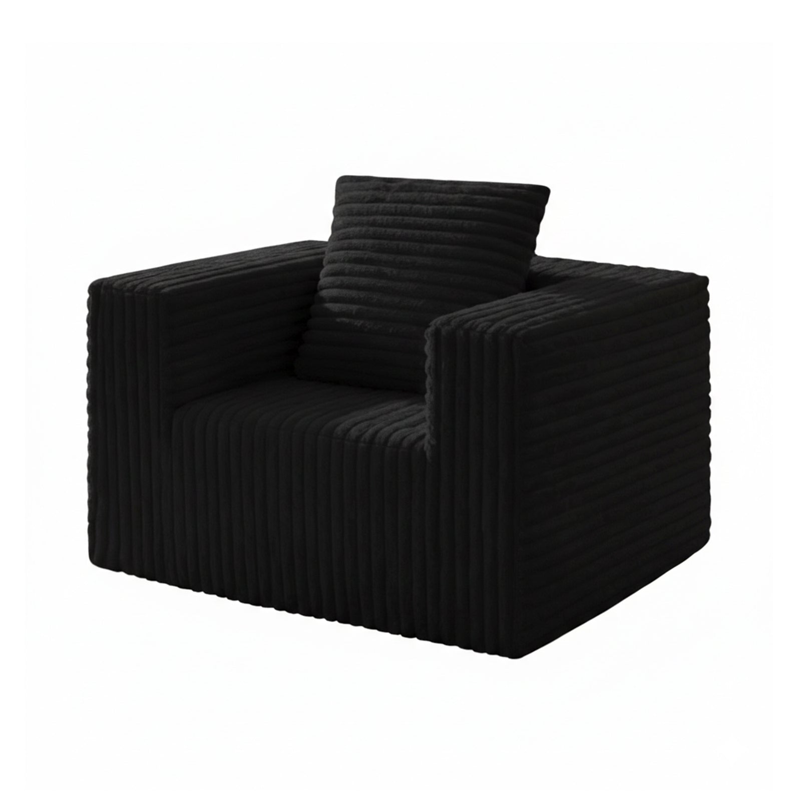 Small Boneless Sofa Chair, No Assembly Couch in a Box Memory Foam Mini Cloud Reading Chair with Throw Pillow for Living Room Bedroom Playroom image 2