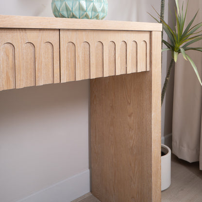 Modern Console Table with 4 Drawers – 59.2" Entryway Table in Natural Wood Finish image 7