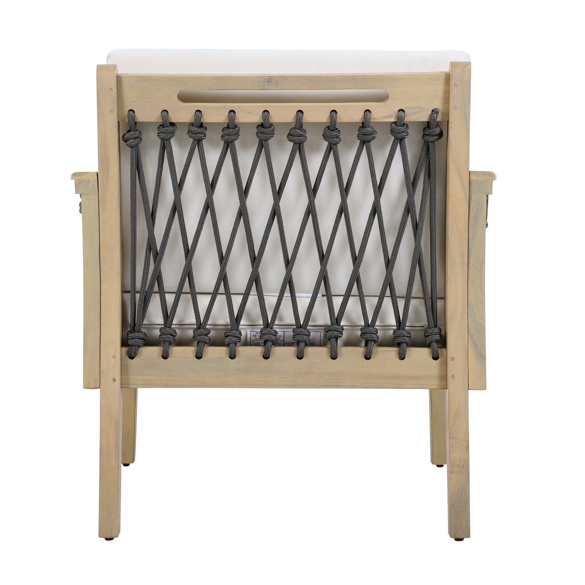 Outdoor Acacia Wood Club Chair with Handwoven Rope(Set of 2), Light Teak Finish image 11
