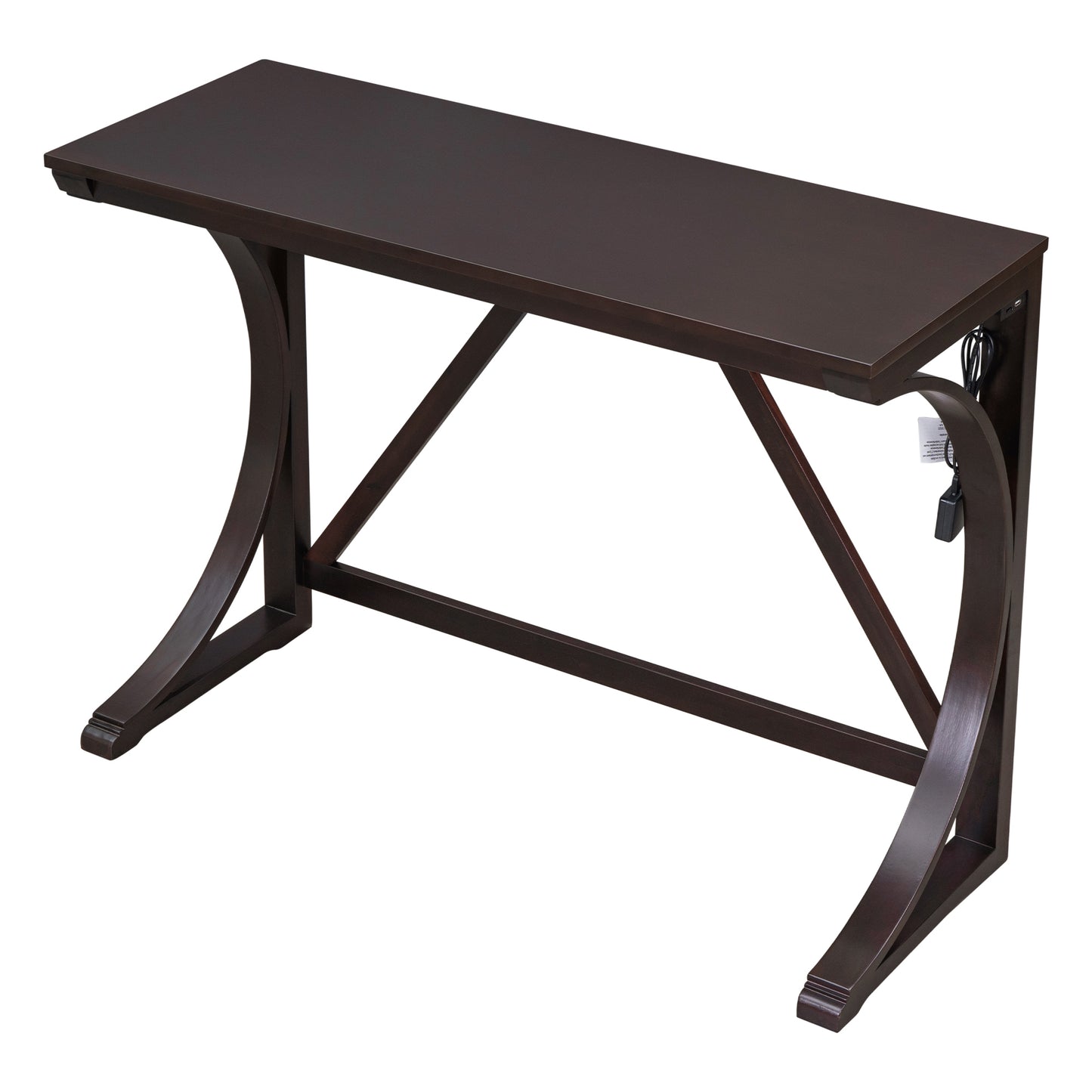 TOPMAX Farmhouse 3-Piece Counter Height Dining Table Set with USB Port and Upholstered Stools,Espresso image 12