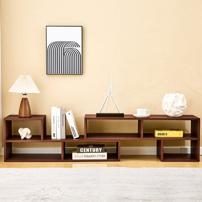 Dark Walnut Modular TV Stand, Free‑Combination Open Storage Media Console, Modern Minimalist Entertainment Center, Adjustable TV Cabinet for Living Room Bedroom Apartment image 5