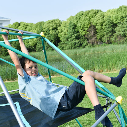 13ft Geometric Dome Climber Play Center, Kids Climbing Dome Tower with Hammock, Rust & UV Resistant Steel Supporting 100 image 14