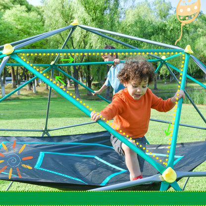 13ft Geometric Dome Climber Play Center with Hammock - Steel Frame - Image 7