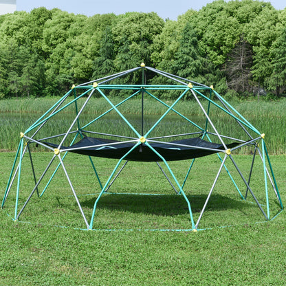 13ft Geometric Dome Climber Play Center with Hammock - Close Up of Climbing Handles - Image 3
