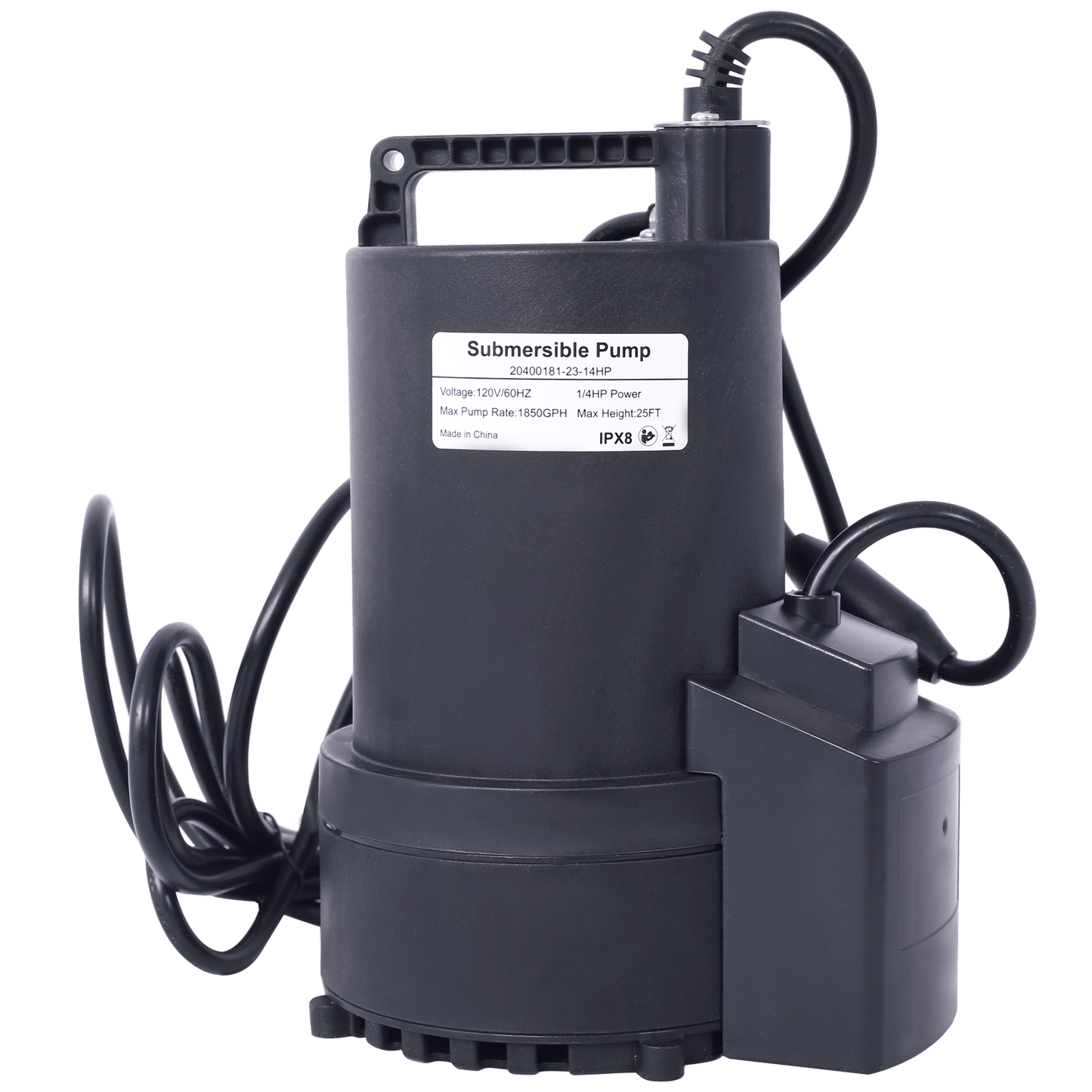 1/4 HP Automatic Swimming Pool Cover Pump 120 V Submersible with 3/4 Check Valve Adapter1850 GPH Water Removal for Pool, image 9