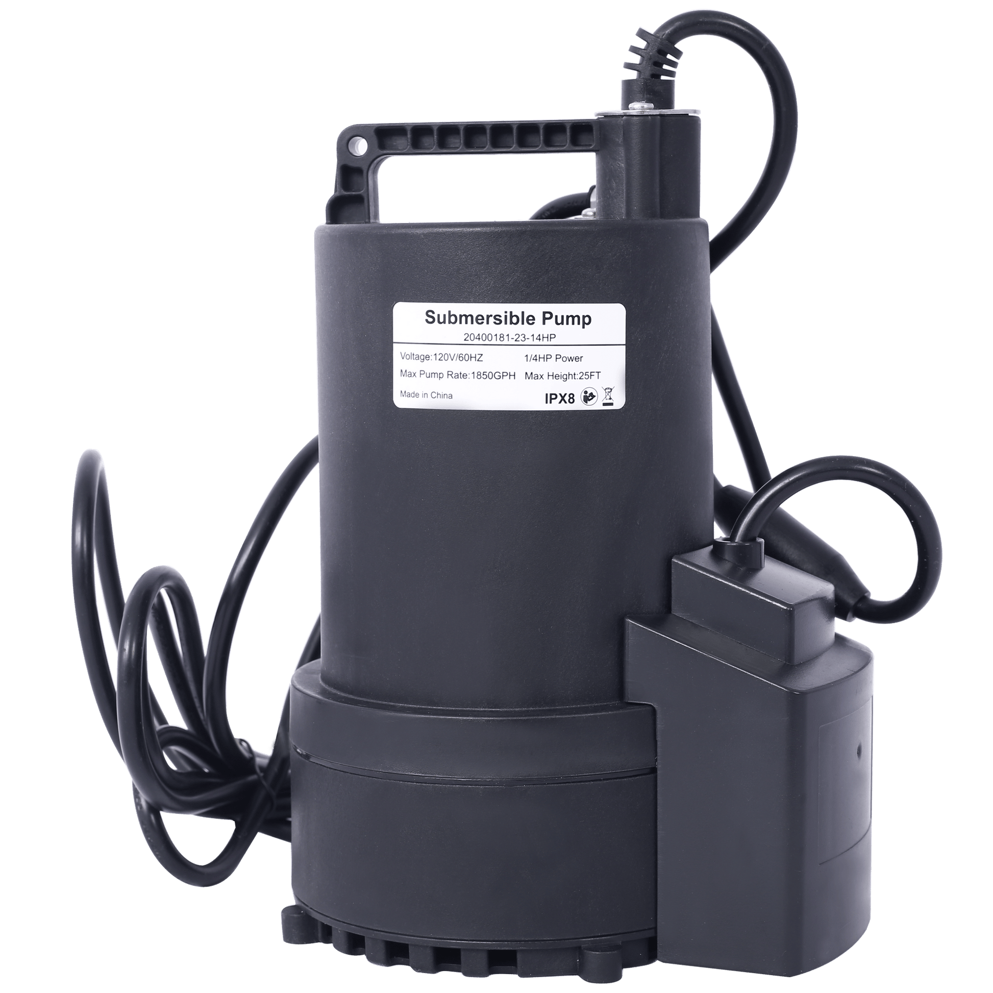 1/4 HP Automatic Swimming Pool Cover Pump 120 V Submersible with 3/4 Check Valve Adapter1850 GPH Water Removal for Pool, image 9