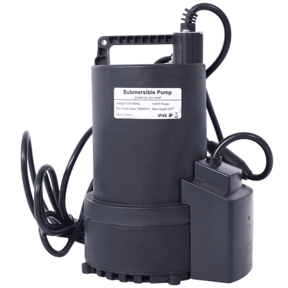 1/4 HP Automatic Swimming Pool Cover Pump 120 V Submersible with 3/4 Check Valve Adapter1850 GPH Water Removal for Pool, image 9