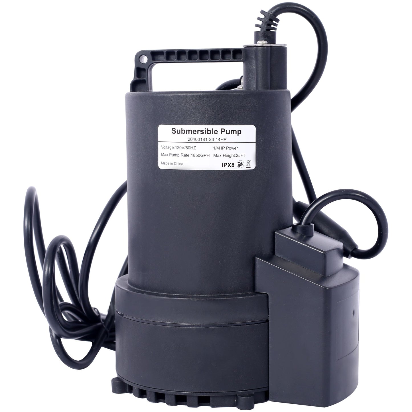1/4 HP Automatic Swimming Pool Cover Pump 120 V Submersible with 3/4 Check Valve Adapter1850 GPH Water Removal for Pool, image 10