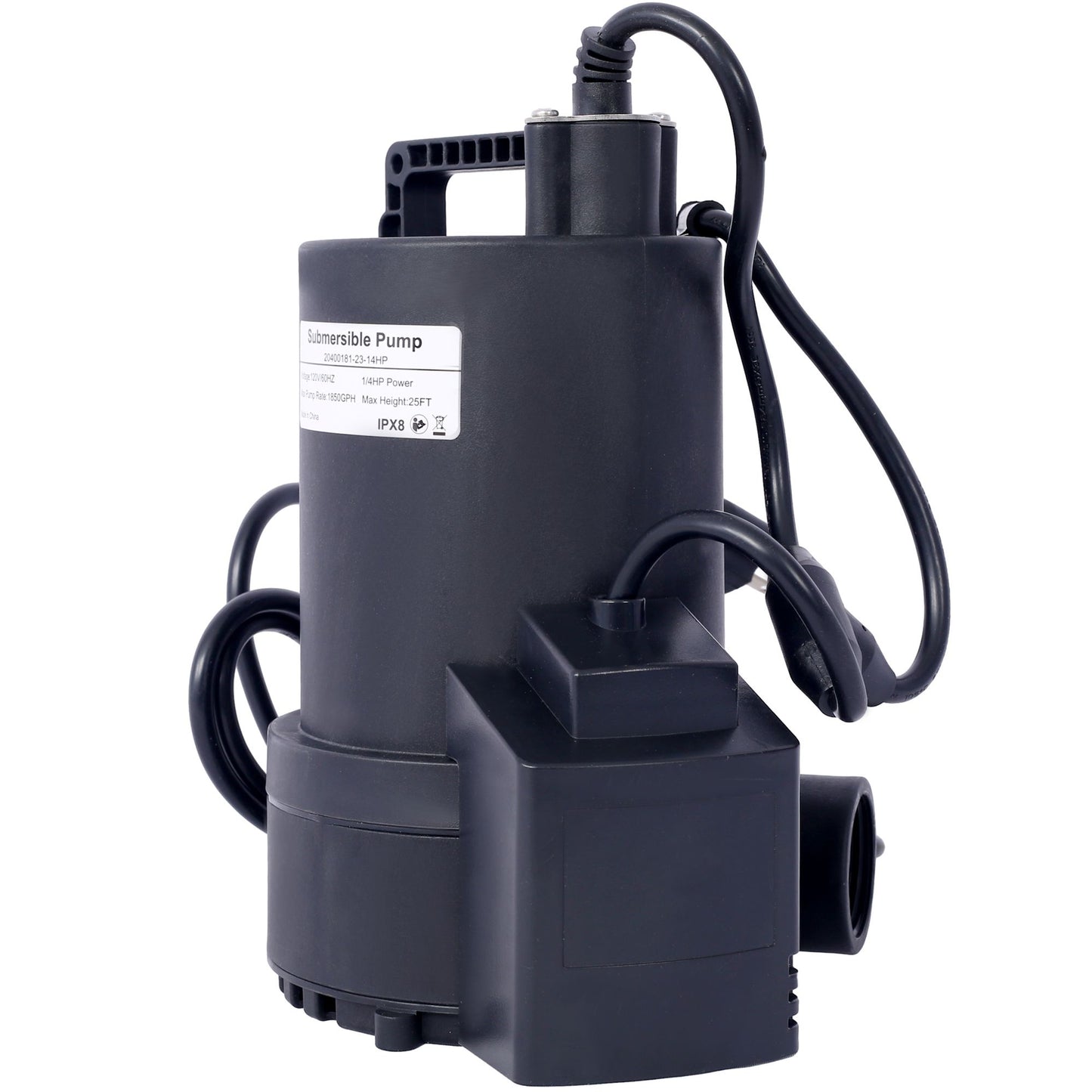 1/4 HP Automatic Swimming Pool Cover Pump 120 V Submersible with 3/4 Check Valve Adapter1850 GPH Water Removal for Pool, image 11