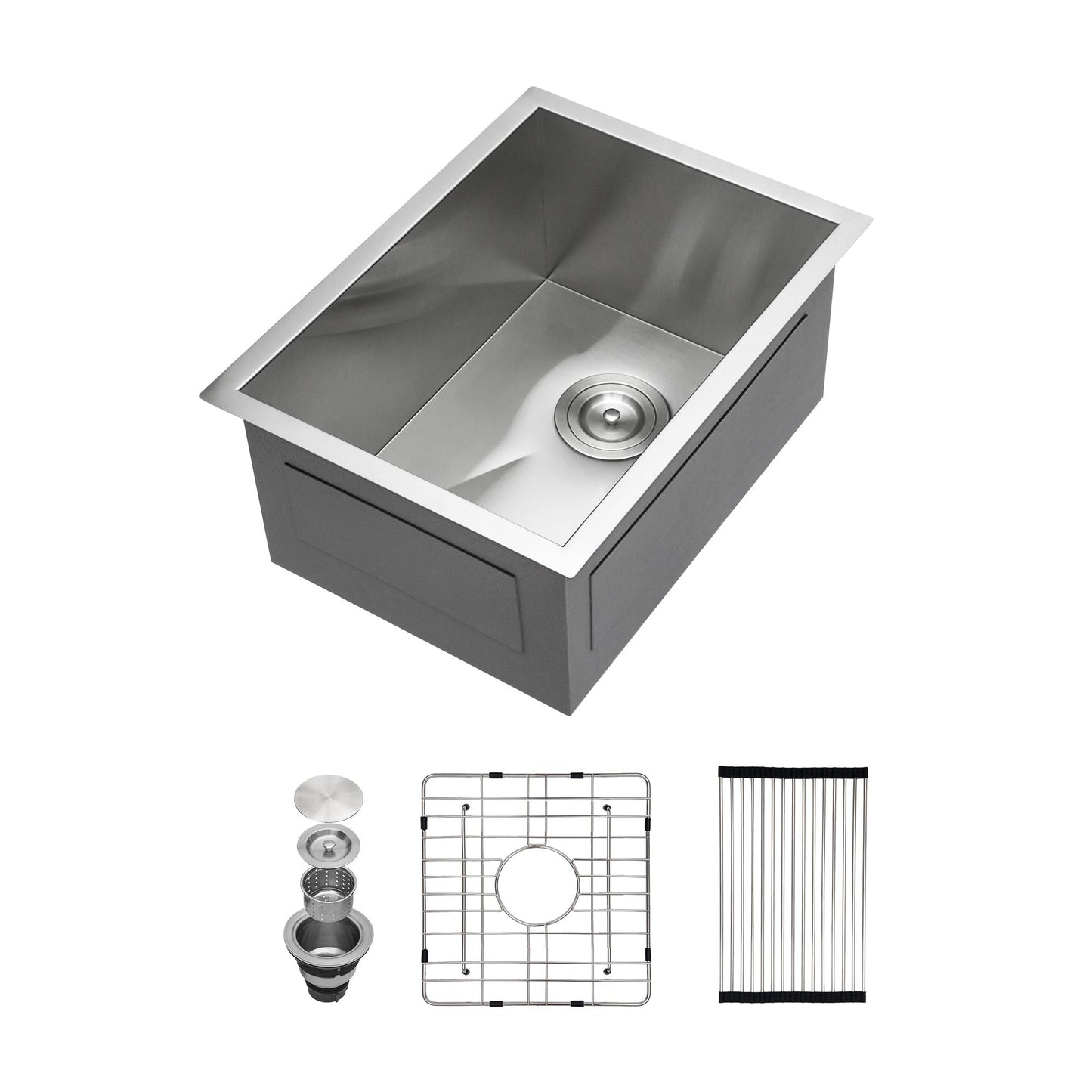14 Inch Undermount Sink - 14"x18"x9" Undermount Stainless Steel Kitchen Sink 18 Gauge 9 Inch Deep Single Bowl Kitchen Si image 1