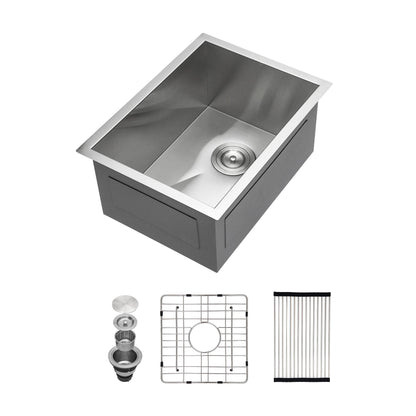 14 Inch Undermount Sink - 14"x18"x9" Undermount Stainless Steel Kitchen Sink 18 Gauge 9 Inch Deep Single Bowl Kitchen Si image 1