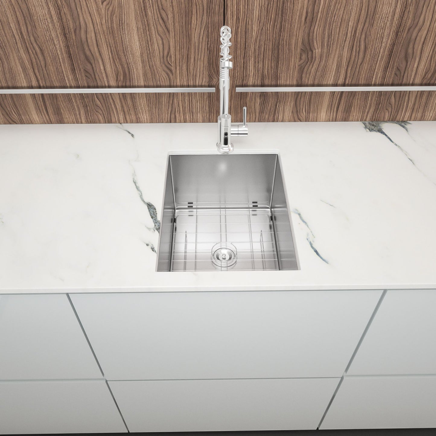 14 Inch Undermount Sink - 14"x18"x9" Undermount Stainless Steel Kitchen Sink 18 Gauge 9 Inch Deep Single Bowl Kitchen Si image 2