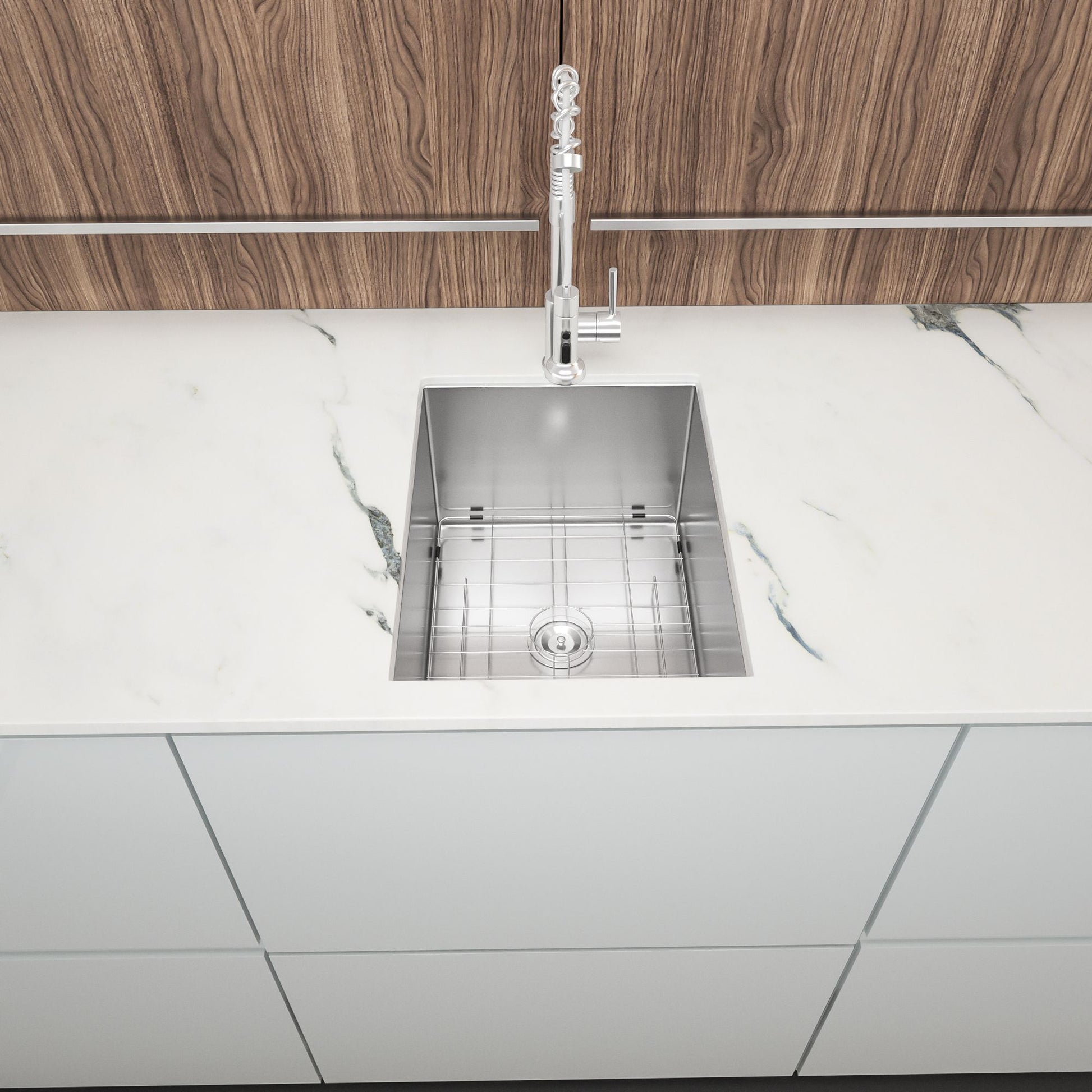 14 Inch Undermount Sink - 14"x18"x9" Undermount Stainless Steel Kitchen Sink 18 Gauge 9 Inch Deep Single Bowl Kitchen Si image 2