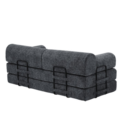 Convertible Sleeper Sofa Bed,two-tone blended fabric Folding Mattress Couch with Fixed-Shape Frame, Floor Sofa Lounge Couch for Living Room Bedroom(Speckled Black) image 5