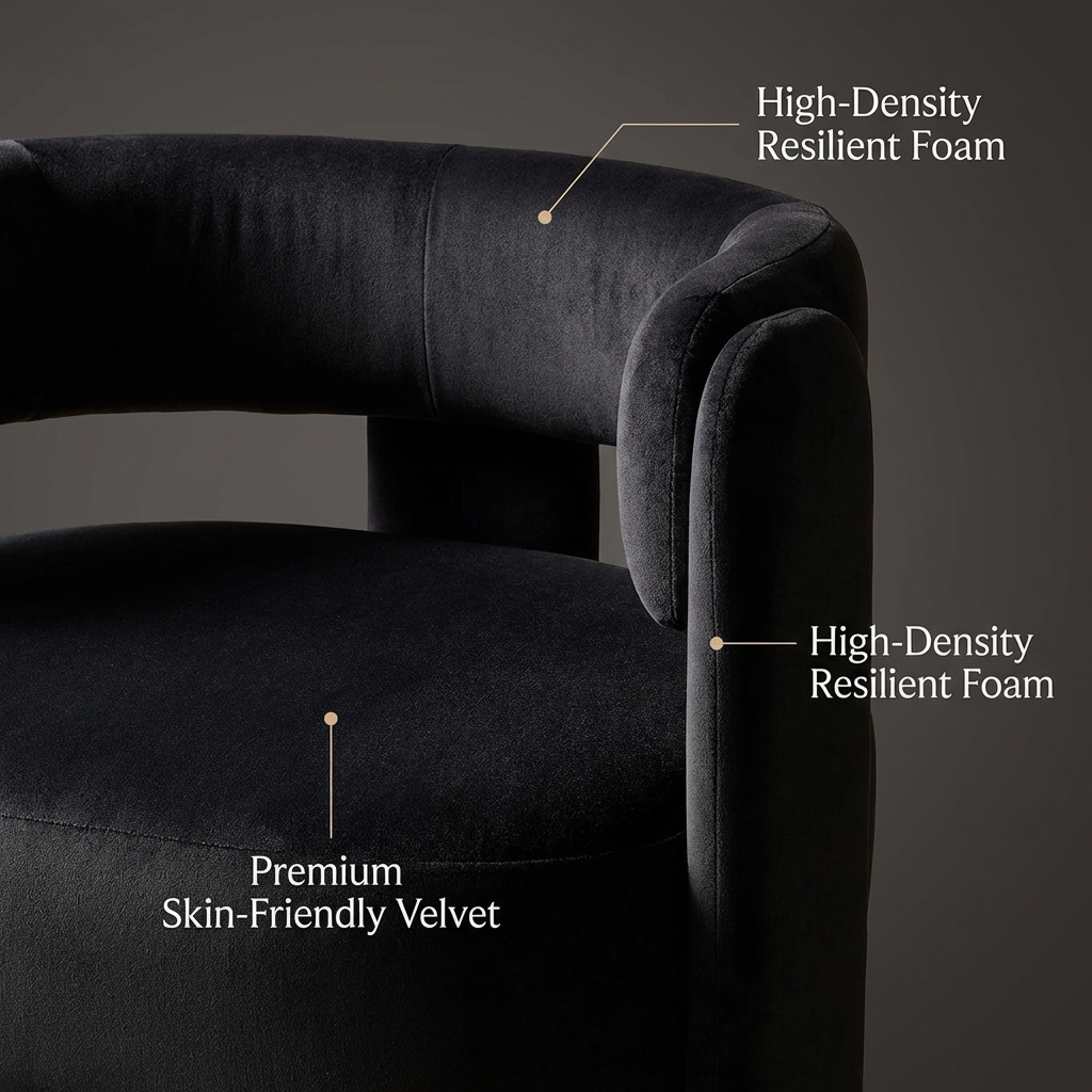 Accent Chair for Living Room, Velvet Comfy Single Sofa Chair Mid-Century Modern Armchair Wooden Legs for Bedroom Office Reading image 10