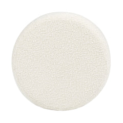 Homary 18.5" Floor Cushion Footrest Ottoman, Ivory White Boucle
