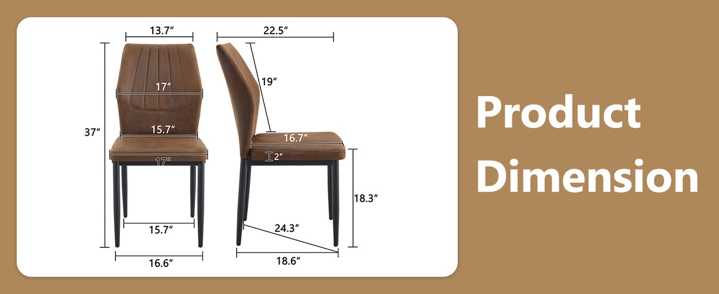 Set of 3 Brown - and - Black Dining Chairs with Shell - pattern, 37 inches High: Ergonomic Tech Fabric Backrest, Combines Comfort and Style. image 10