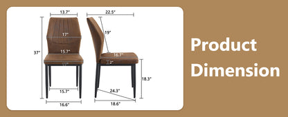Set of 3 Brown - and - Black Dining Chairs with Shell - pattern, 37 inches High: Ergonomic Tech Fabric Backrest, Combines Comfort and Style. image 10