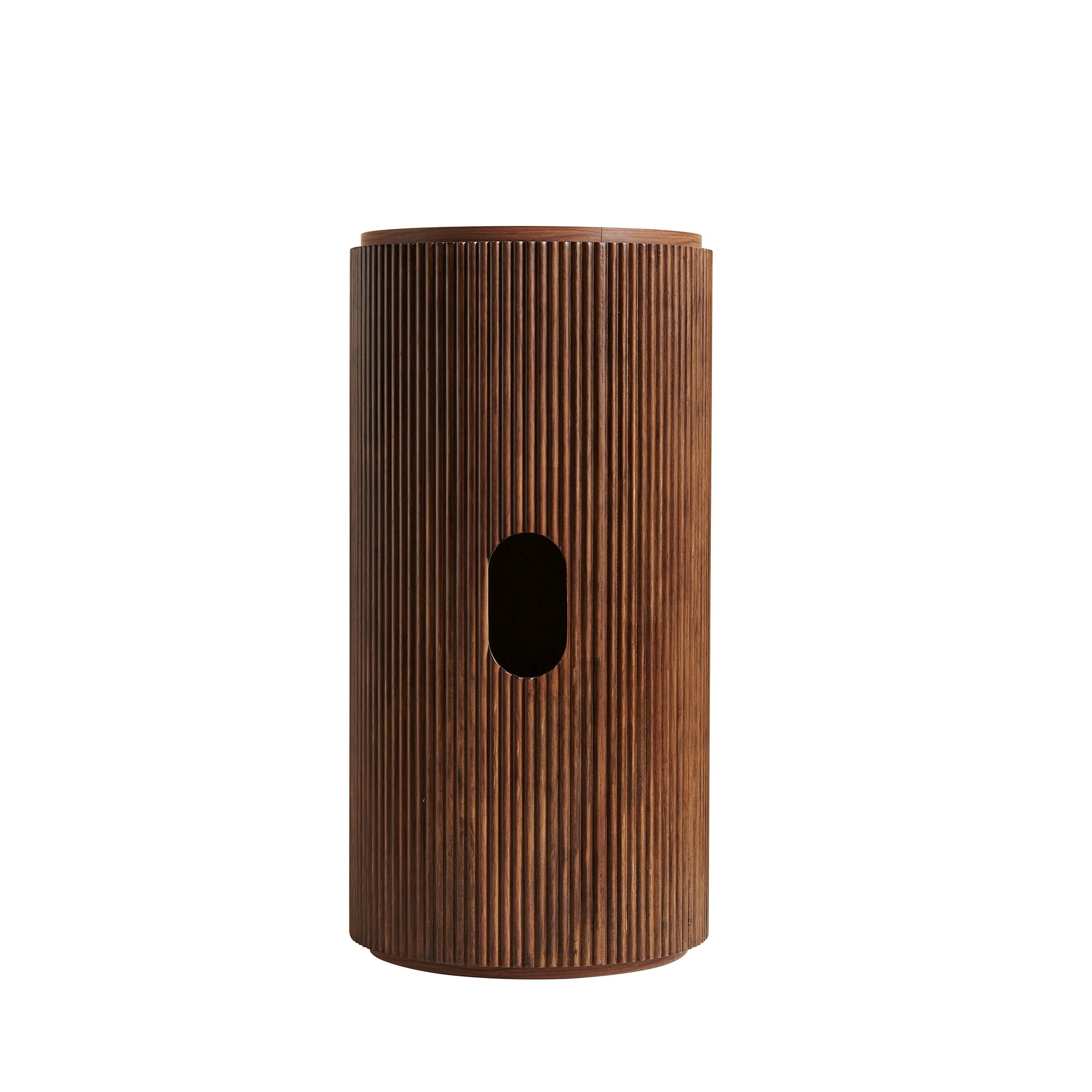 JINBO 16" Freestanding Cylindrical Cabinet Only,NO Faucet and Drain Set,Walnut Woodgrain Color image 1