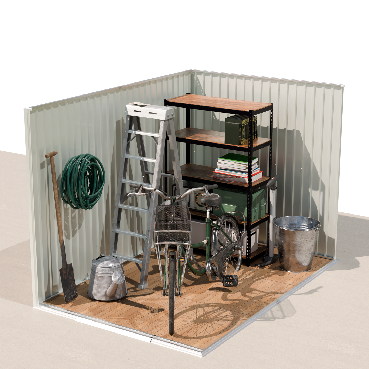 6x9 FT Metal Garden Shed with Vents Sliding Door Apex Roof Storage Sheds Patio Backyard Use image 5