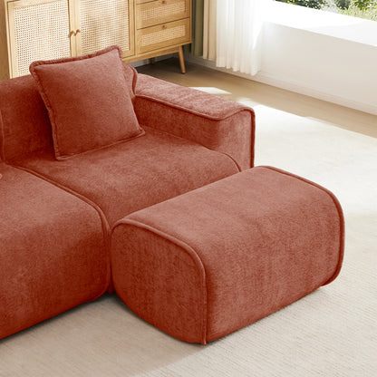 Harrison Ottoman Velvet-Red image 2