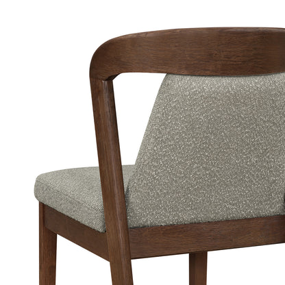 Upholstered Backrest Armless Dining Chairs (Walnut+Light Brown) image 11